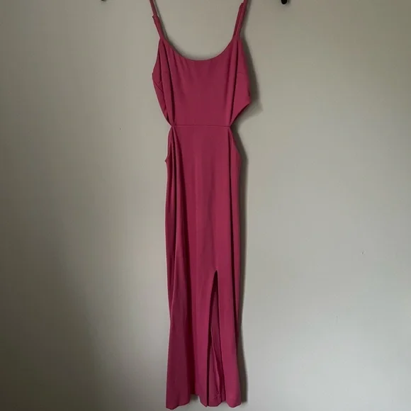 hot pink bodycon midi dress Halter Bodycon Midi Dress Hot Pink – TFIT SHOP
